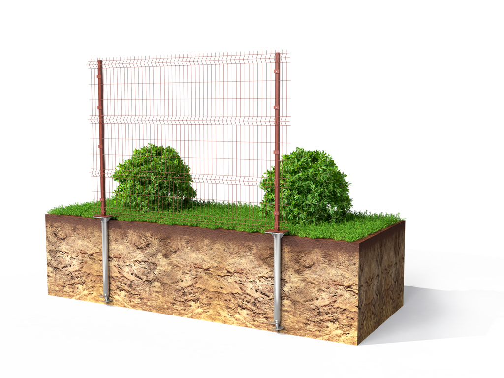 Фундамент для металлических 3D заборов