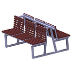 Фото металлическая скамейка трехсекционная (двухсторонняя) с2-3 от ПерфоГрад